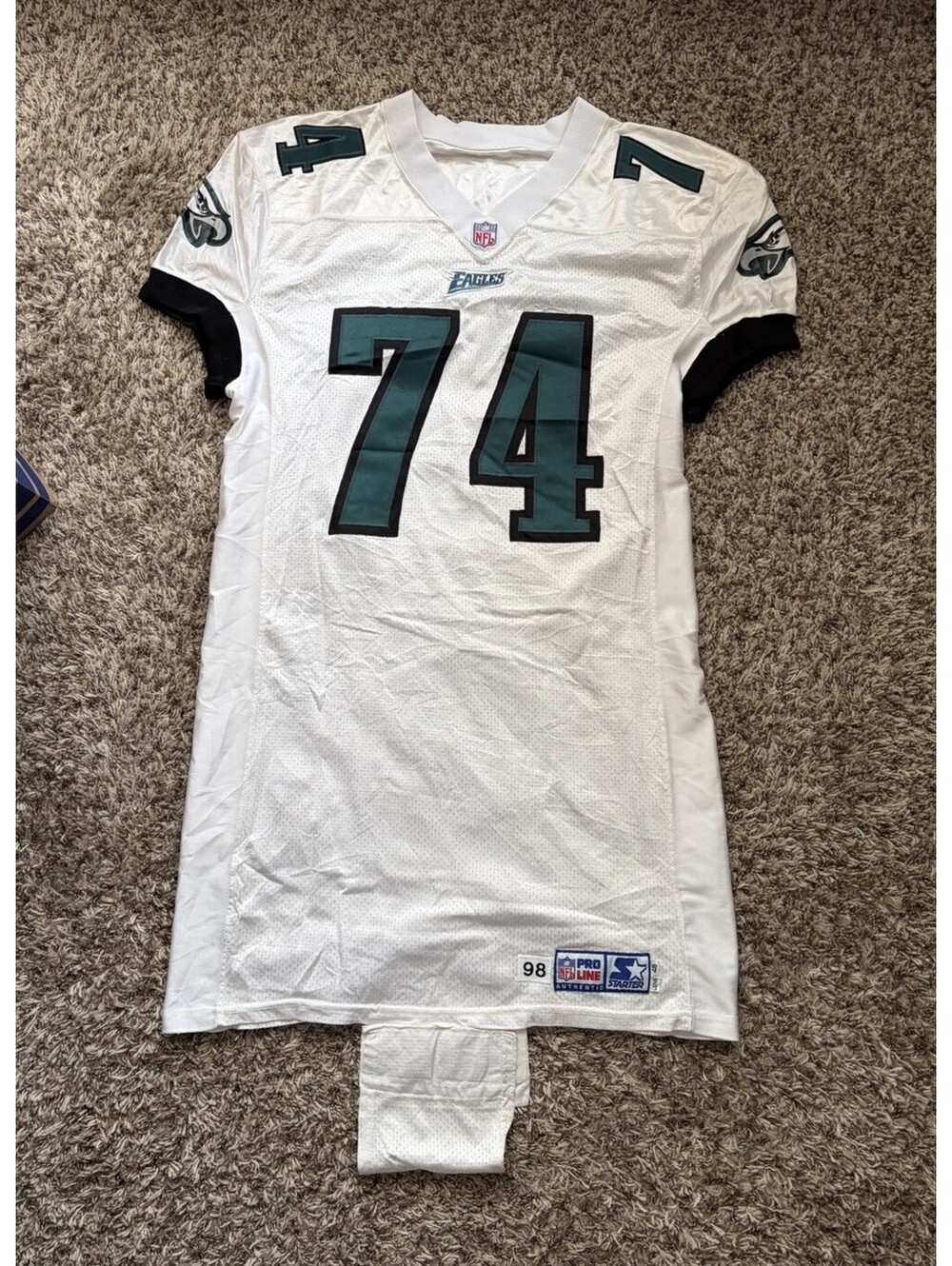 Authentic 1998 Ed Jasper Eagles NFL Starter Pro Line Football Jersey Size 48